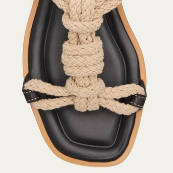 Prada Womens Knotted Rope Caged Leather Sandals, Black, size 37, US 7 - Picture 4 of 4